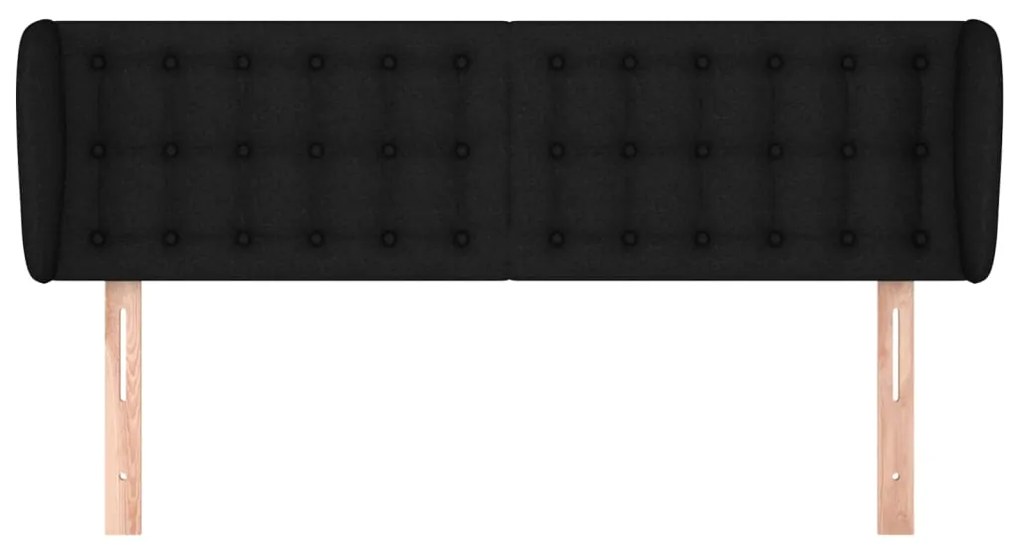 Κεφαλάρι με Πτερύγια Μαύρο 147 x 23 x 78/88 εκ. Υφασμάτινο 3117578