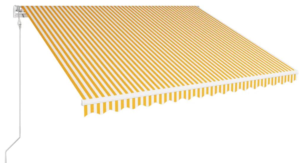 vidaXL Τέντα Συρόμενη Αυτόματη Κίτρινο / Λευκό 400 x 300 εκ.