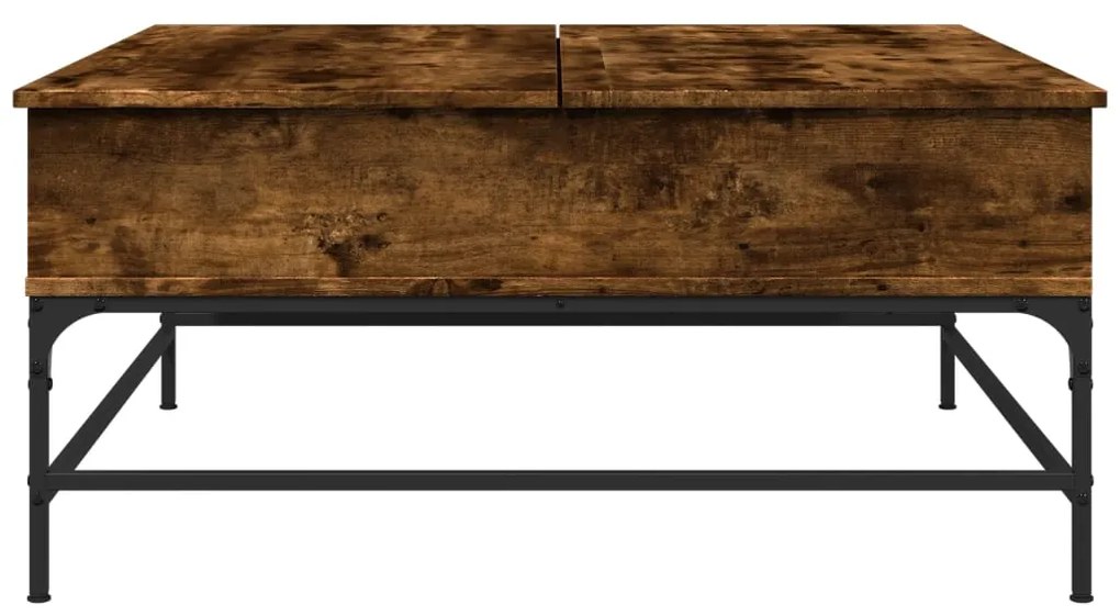 vidaXL Τραπεζάκι Σαλονιού Καπνιστή Δρυς 95x95x45 εκ. Επ. Ξύλο&amp;Μέταλλο