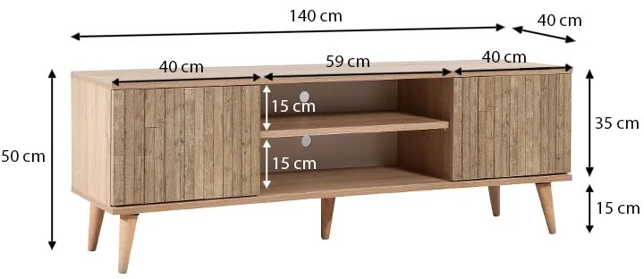 ΕΠΙΠΛΟ ΤΗΛΕΟΡΑΣΗΣ SOHO MEGAPAP ΑΠΟ ΜΕΛΑΜΙΝΗ ΧΡΩΜΑ SONOMA 140X40X50 ΕΚ.