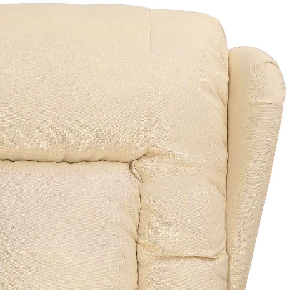 vidaXL Πολυθρόνα με Ανύψωση Κρεμ Υφασμάτινη
