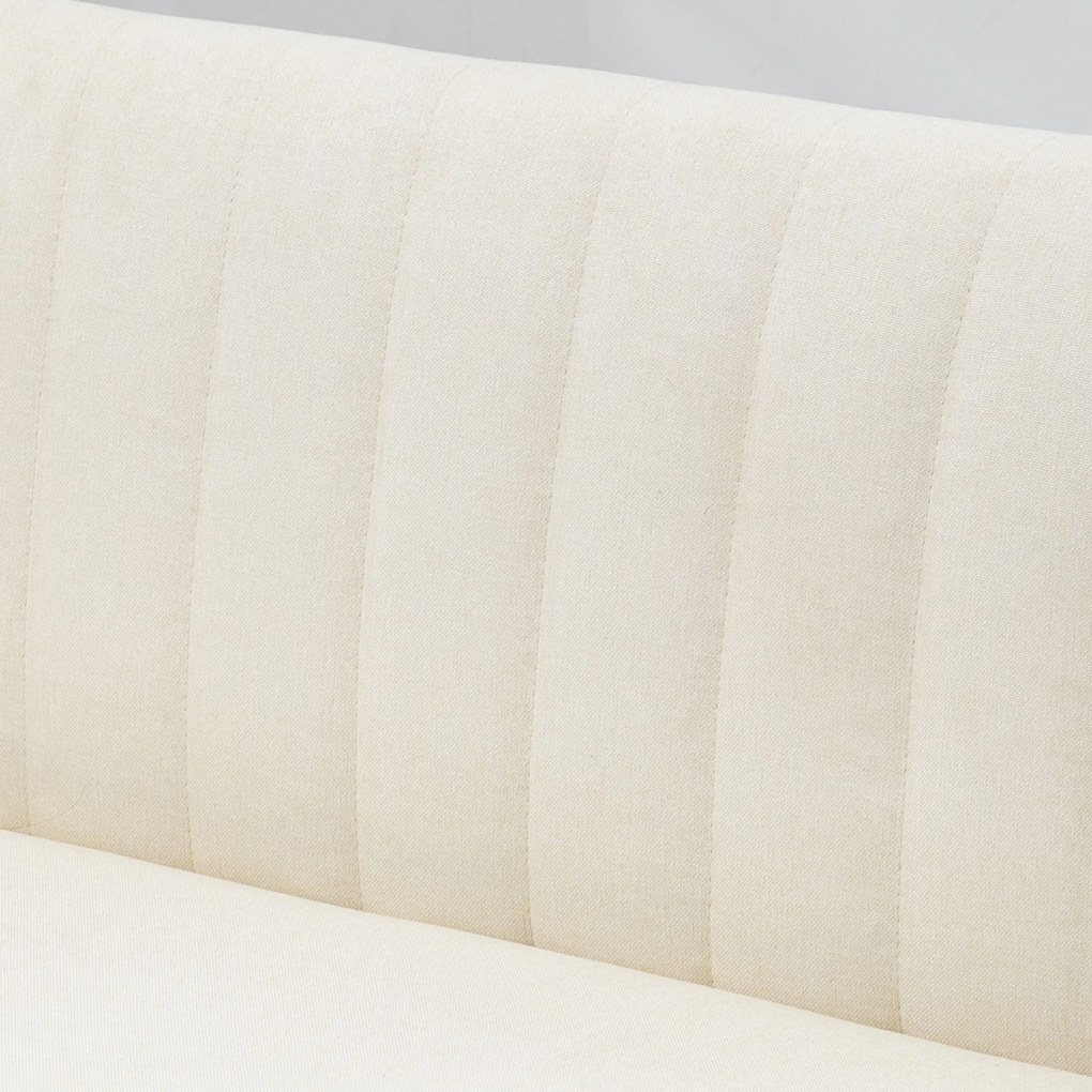 HOMCOM Καναπές 2 Θέσεων, Μαλακή Επένδυση, Εύκολο στον Καθαρισμό Κάλυμμα, έως 150 kg, 117 x 56,5 x 77 cm, Κρεμ Λευκό