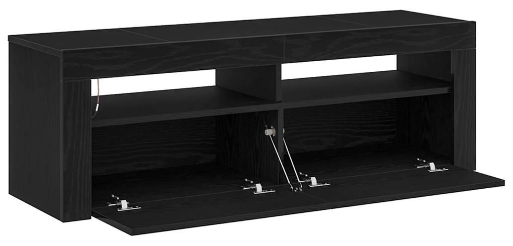 vidaXL Κομοδίνο με LED Μαύρη Δρύς 120x35x40 εκ Επεξεργασμένο Ξύλο