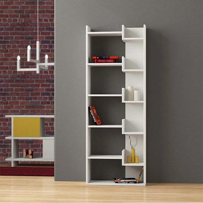 Βιβλιοθήκη μελαμίνης Oppa Megapap χρώμα λευκό 60x22x162εκ.-GP037-0036,5