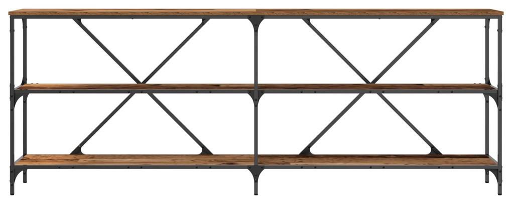 vidaXL Κονσόλα Παλιού Ξύλου 200x30x75 εκ Κατασκευασμένο Ξύλο και Ατσάλι