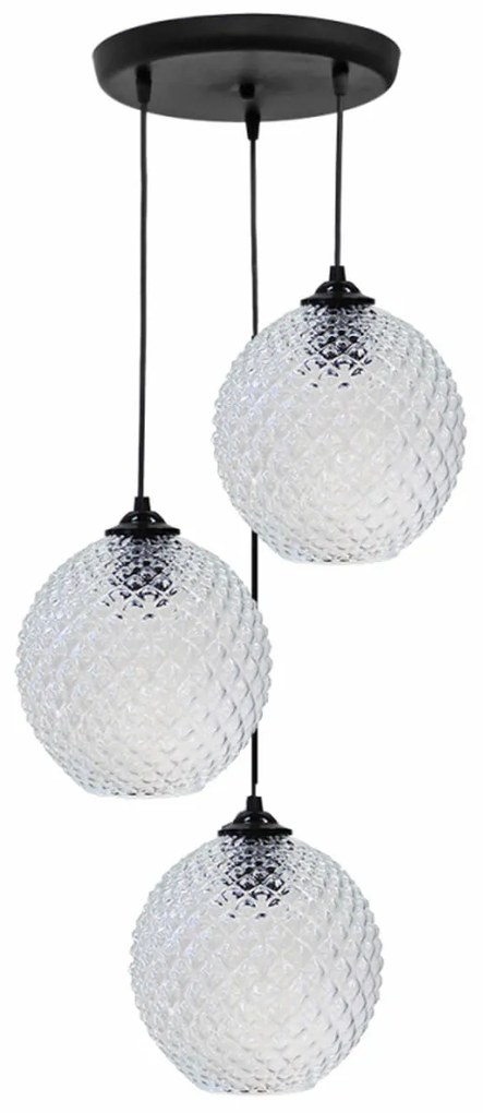 Φωτιστικό Οροφής Τρίφωτο Heronia Ball 02-0360 Transparante