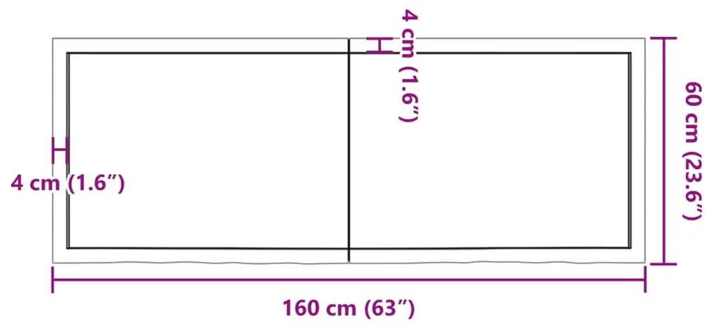 ΠΑΓΚΟΣ ΜΠΑΝΙΟΥ ΑΝ. ΚΑΦΕ 160 X 60 X 4 ΕΚ. ΕΠΕΞΕΡΓ. ΜΑΣΙΦ ΞΥΛΟ 3156159