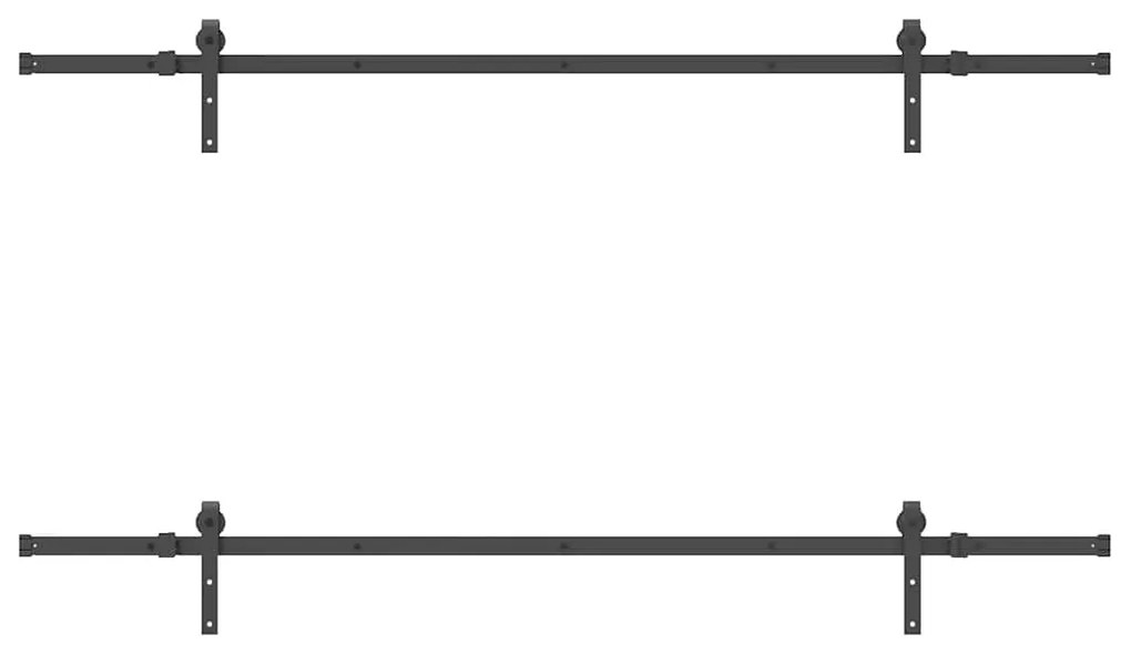 vidaXL Μηχανισμός Συρόμενης Μεσόπορτας Μαύρος 213,5 εκ. Ατσάλινος