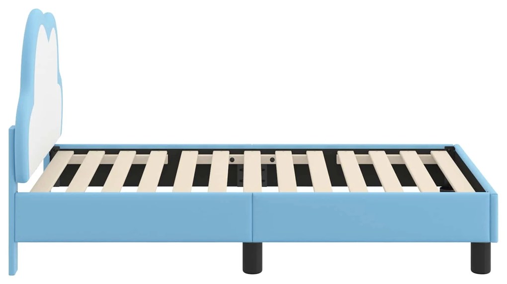 vidaXL Κρεβατική βάση για παιδιά με προσκέφαλο Μπλε 70 x 140 cm PU