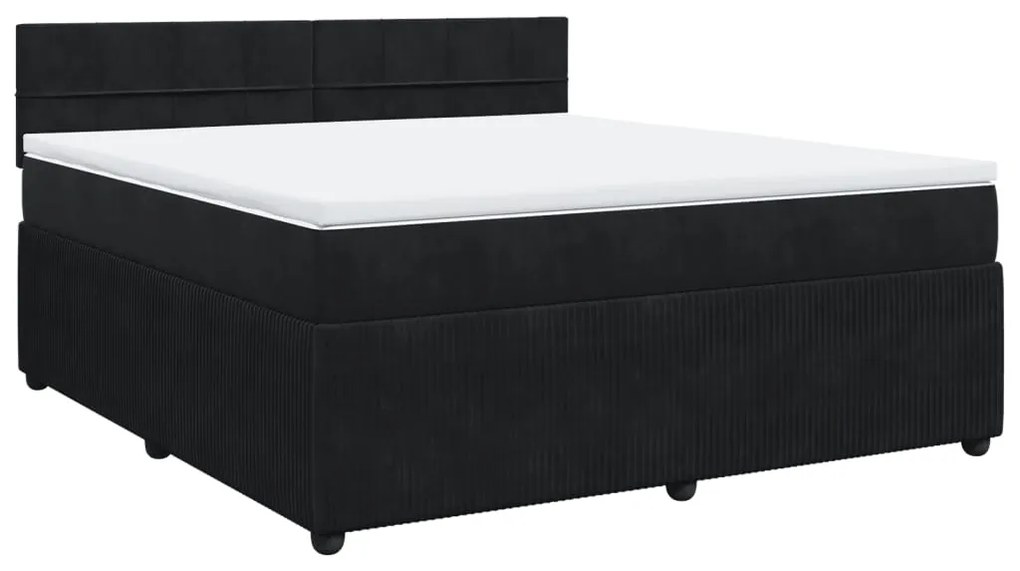 ΚΡΕΒΑΤΙ BOXSPRING ΜΕ ΣΤΡΩΜΑ ΜΑΥΡΟ 180X200 ΕΚ. ΒΕΛΟΥΔΙΝΟ 3287808