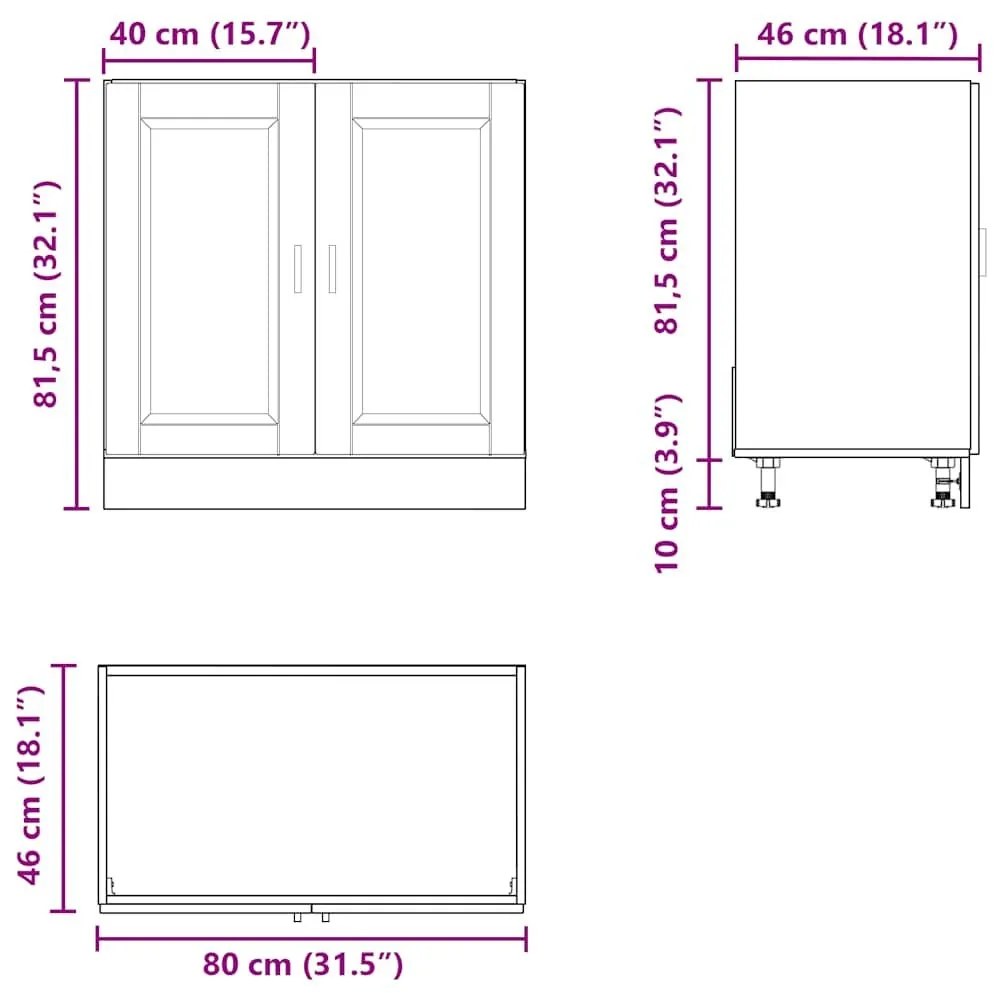 Ντουλάπι βάσης νεροχύτη Porto Λευκό 80x46x81,5 cm - Λευκό