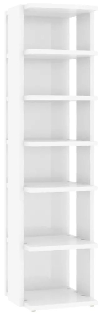 vidaXL Παπουτσοθήκη Γυαλιστερή Λευκή 27,5x27x102εκ. Επεξεργασμένο Ξύλο