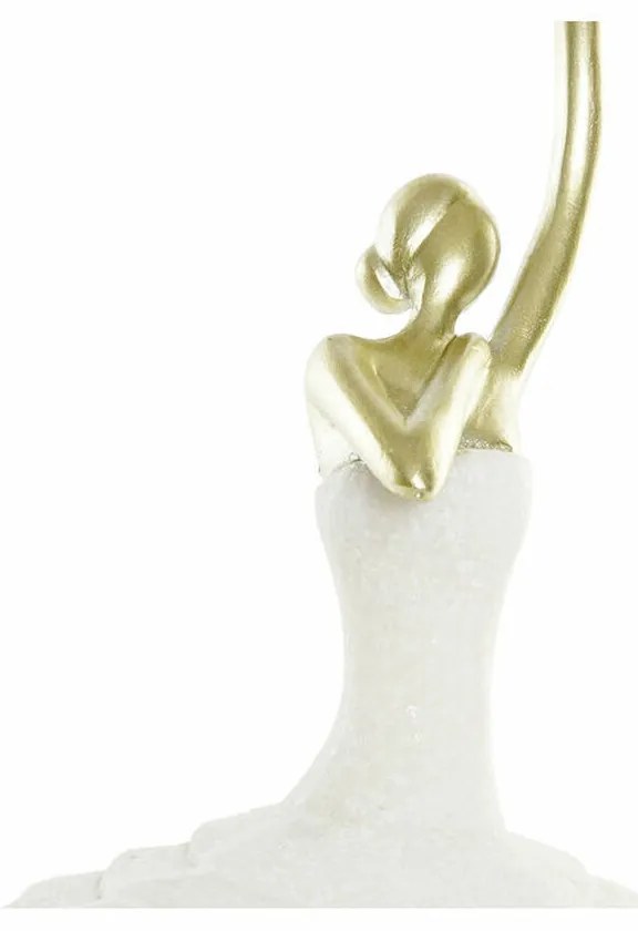 Διακοσμητική Φιγούρα DKD Home Decor Λευκό Χρυσό Ρομαντικό Μπαλαρίνα Μπαλέτου 13,5 x 12,5 x 40 cm