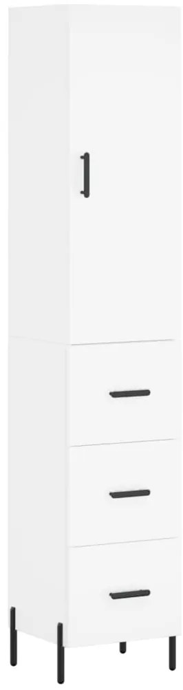 vidaXL Ντουλάπι Λευκό 34,5 x 34 x 180 εκ. από Επεξεργασμένο Ξύλο