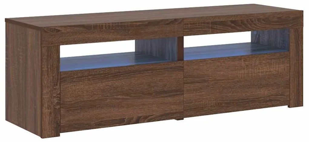 vidaXL Έπιπλο Τηλεόρασης με LED Καφέ Δρυς 120x35x40 εκ.
