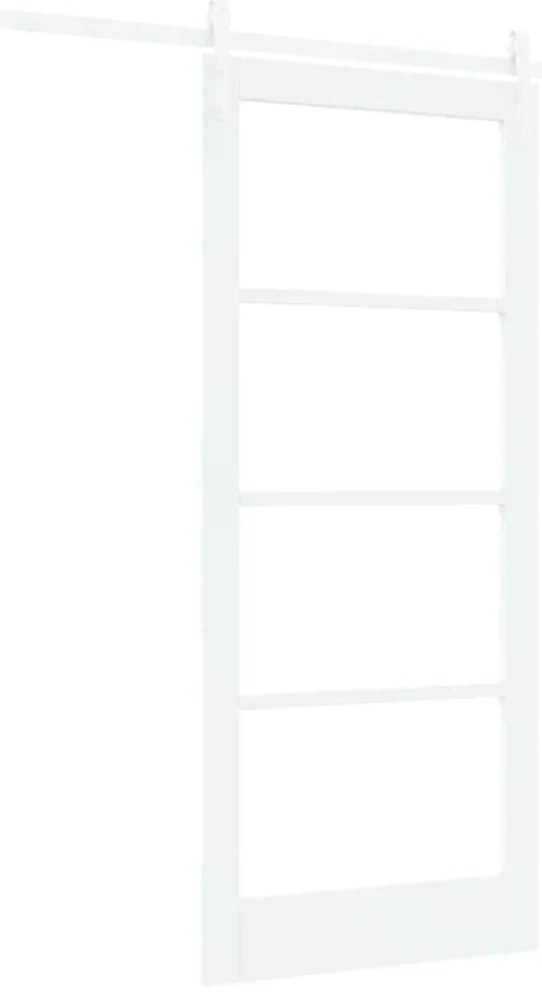 vidaXL Συρόμενη Πόρτα Λευκό 86 x 198.5 cm Μασίφ ξύλο πεύκου