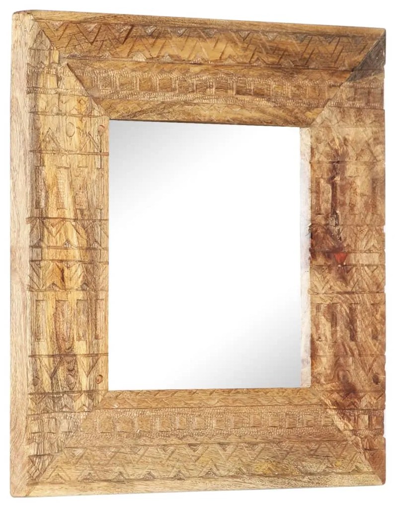 vidaXL Καθρέφτης Σκαλιστός στο Χέρι 50x50x2,5εκ. από Μασίφ Ξύλο Μάνγκο