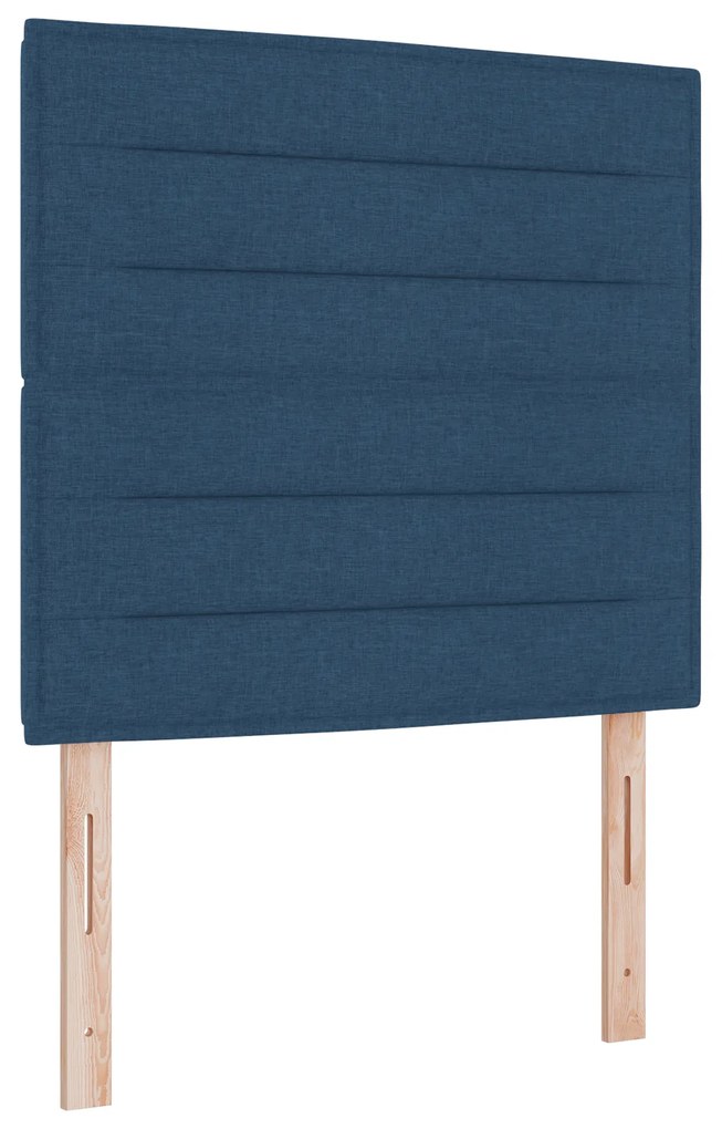 vidaXL Κρεβάτι Box Spring με Στρώμα Μπλε 90x200 εκ. Υφασμάτινο