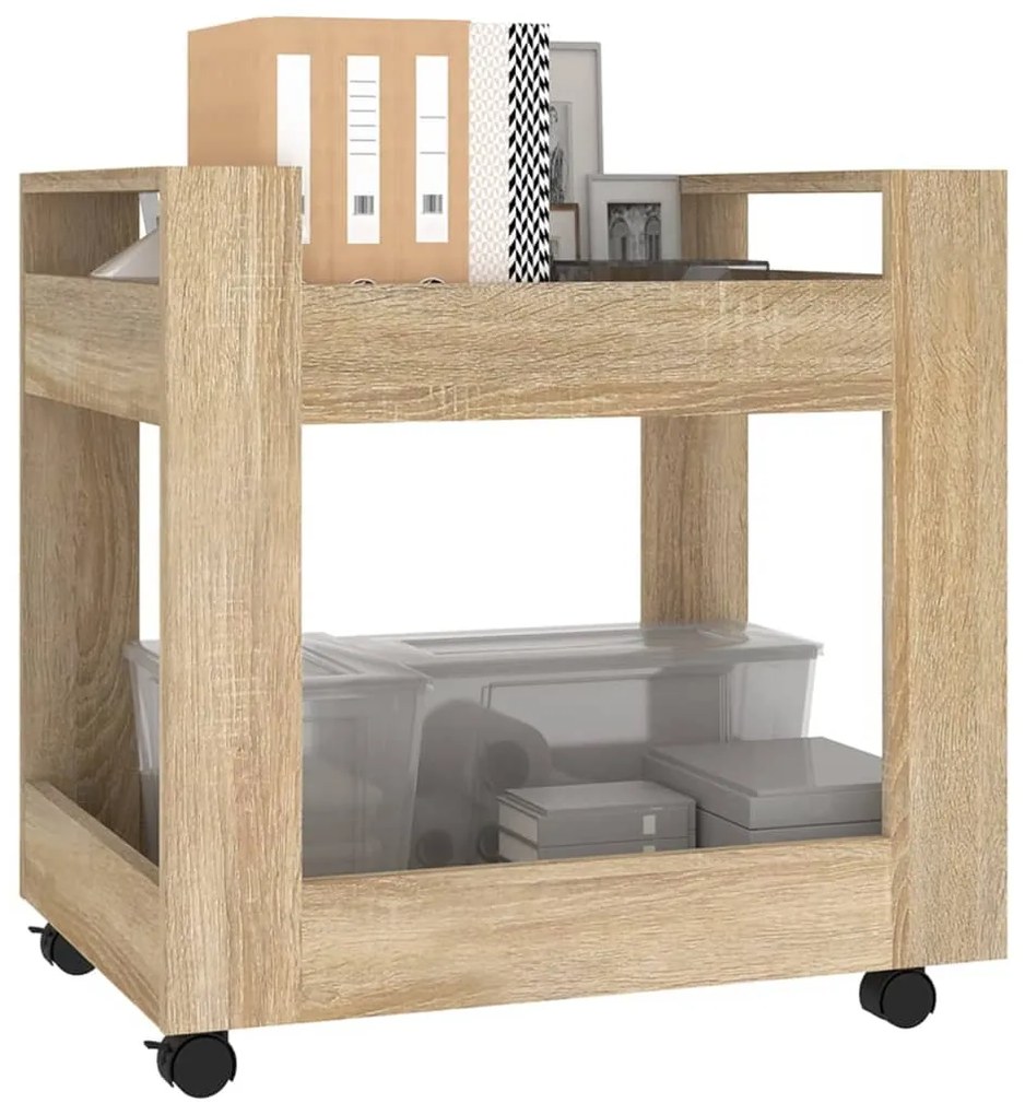 vidaXL Γραφείο Τρόλεϊ Sonoma Δρυς 60x45x60 εκ. από Επεξεργασμένο Ξύλο