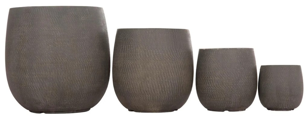 Σετ 4τεμ. Γλάστρες Στρόγγυλες GARDENER C4726 Fiberclay - Γκριζοπράσινο Φ52x55Υ εκ. 52x52x55 εκ.