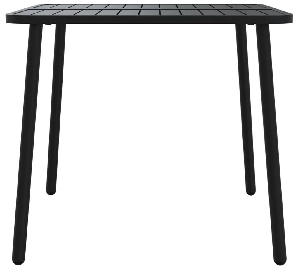vidaXL Τραπέζι Κήπου Ανθρακί 80x80x71 εκ. Ατσάλινο