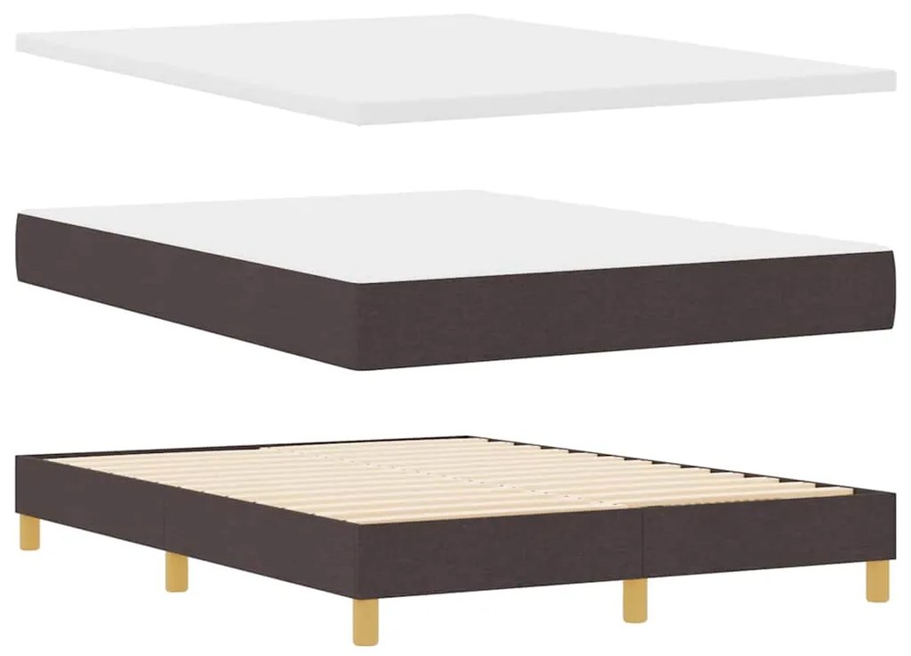 vidaXL Κρεβάτι box spring με στρώμα με στρώμα Σκούρο καφέ Σκούρο καφέ