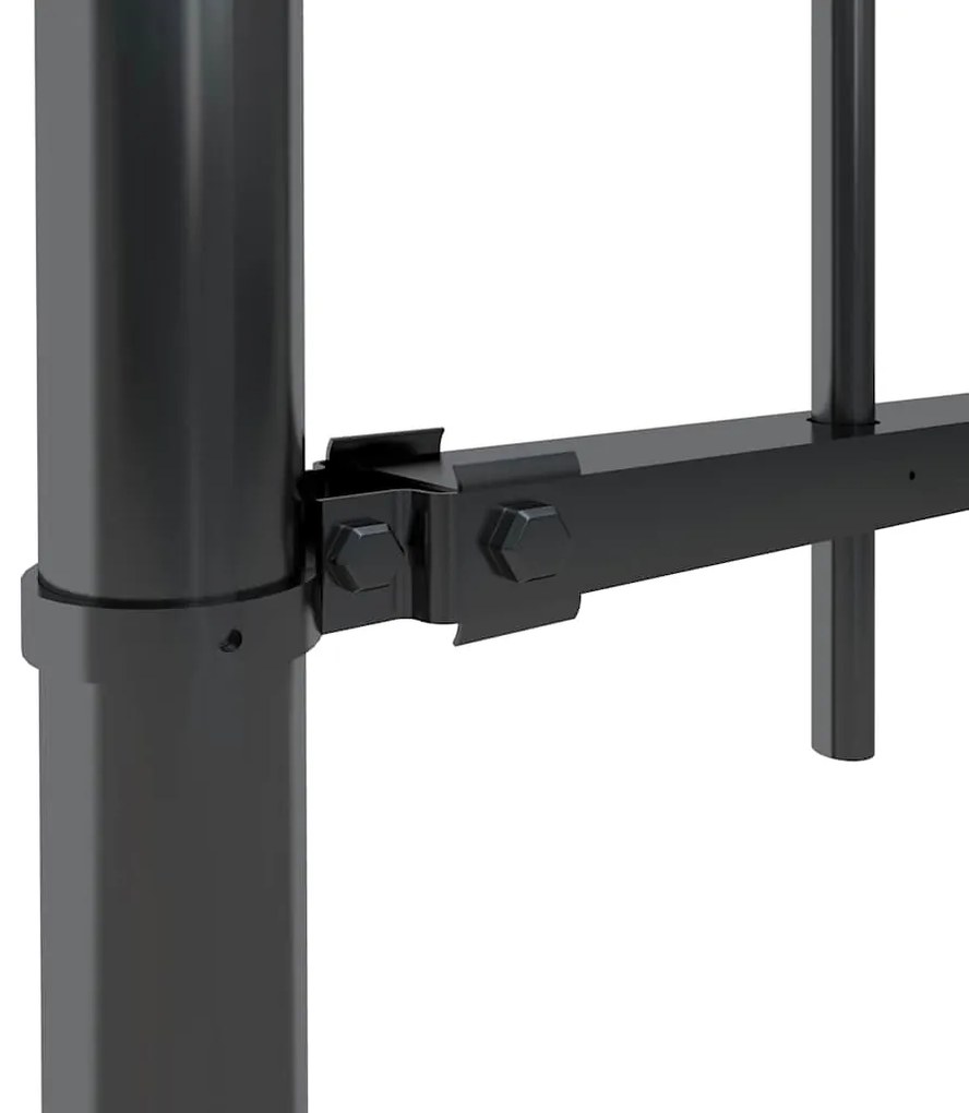 vidaXL Φράχτης Κήπου με Κορυφή από Ατσάλι 359 x 80 εκ. Μαύρος