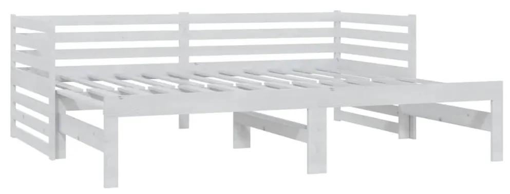 Καναπές Κρεβάτι Λευκός 2 x (90 x 200) εκ. από Μασίφ Ξύλο Πεύκου - Λευκό