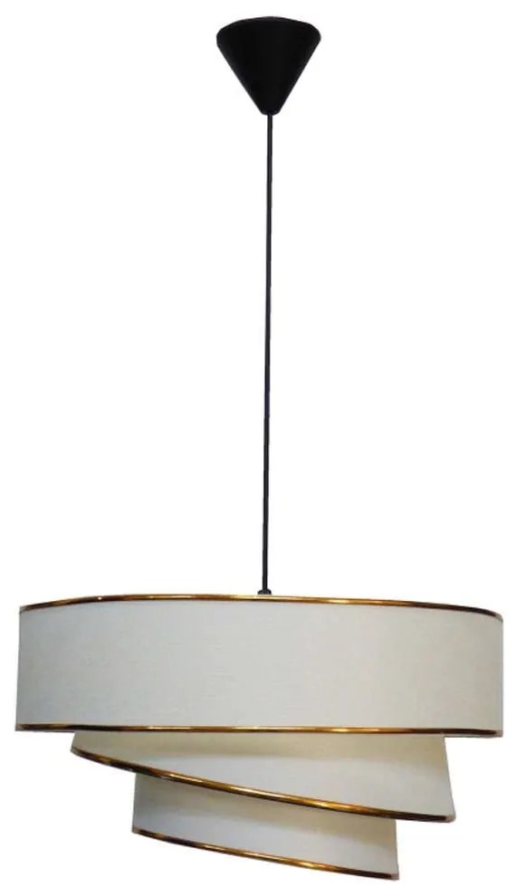 Φωτιστικό Οροφής 14-0282 1/Ε27 Φ40x95cm Τριπάτο Αμπαζούρ Cream Heronia Metal, Fabric