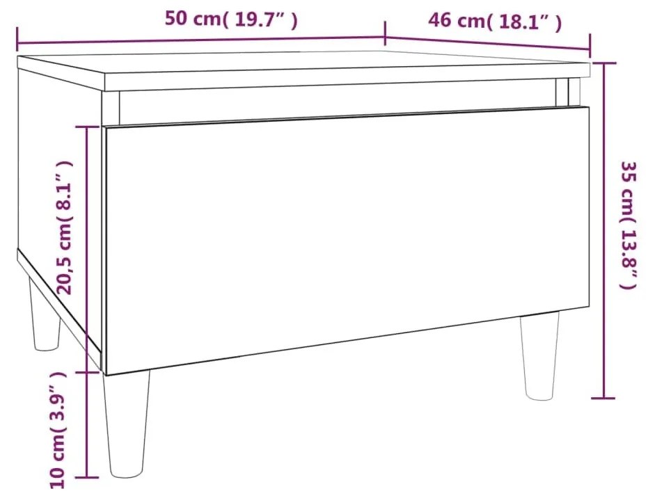 Τραπεζάκια Σαλονιού 2 τεμ. Καπνιστή Δρυς 50x46x35 εκ Επεξ. Ξύλο - Καφέ