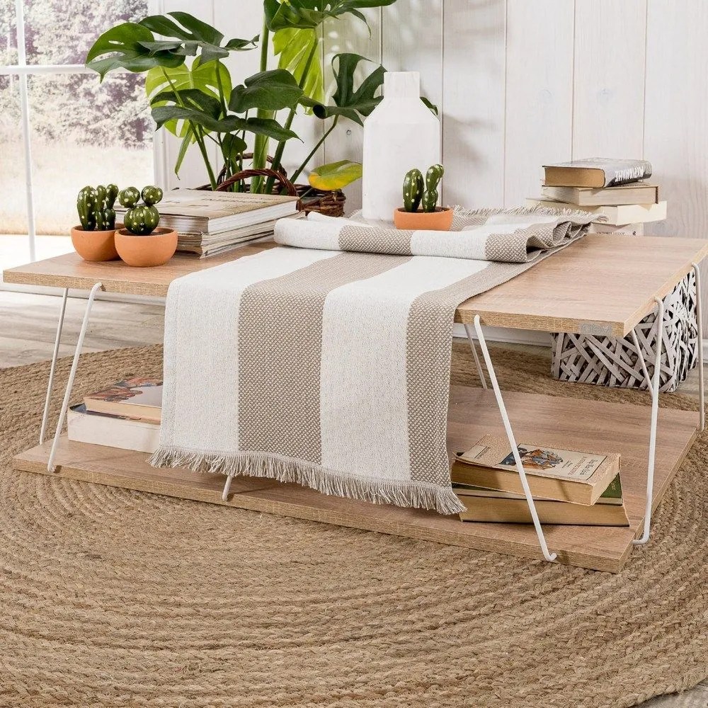 Τραβέρσα Gella 02 Beige Teoran 45X180 Cotton-Polyester