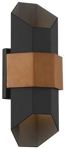 Απλίκα Φωτιστικό Τοίχου 2xLED 5,5W Μαύρο ΙΡ44 Up-Down 39cm Chasm QZ-CHASM-M-BKW Elstead Lighting QZ-CHASM-M-BKW Μαύρο