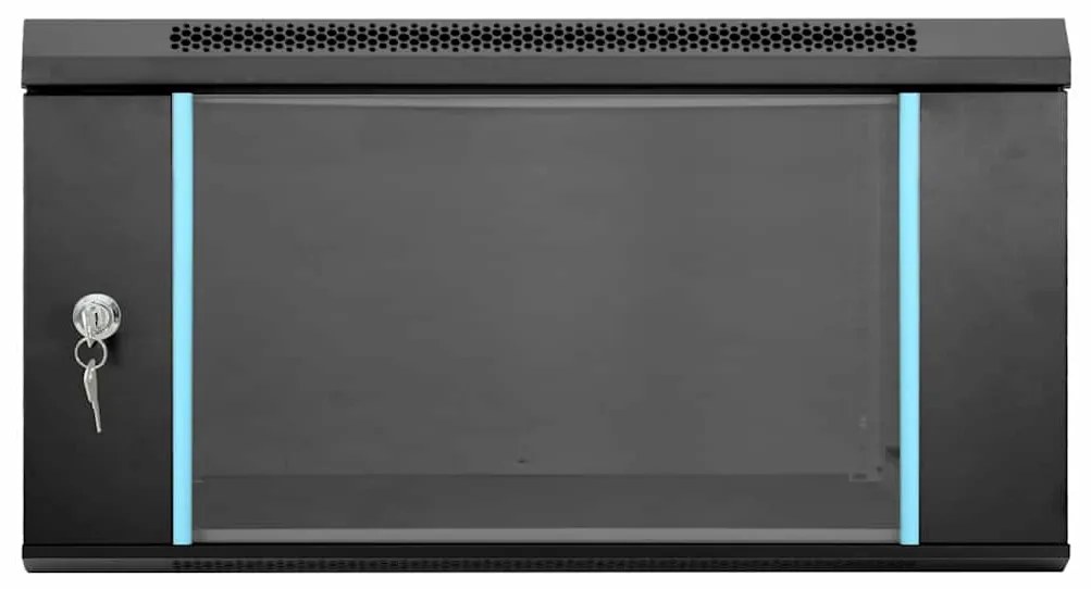 vidaXL Ντουλάπα δικτύου με αποθήκευση Μαύρο 60 x 60 x 35 cm Ατσάλι