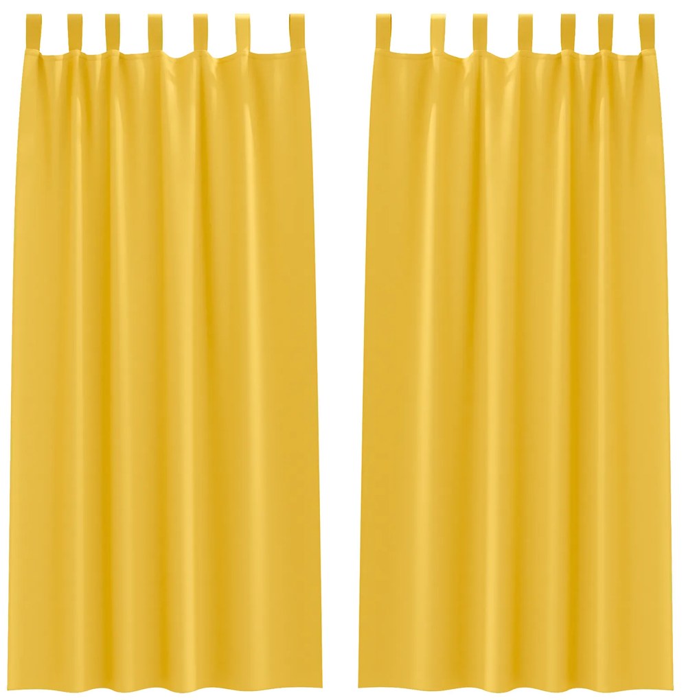 vidaXL Κουρτίνες 2 pcs κίτρινο μουσταρδί 245 x 140 εκ. Πολυεστέρας