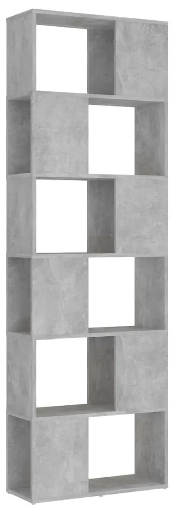 vidaXL Βιβλιοθήκη/Διαχωρισ. Χώρου Γκρι Σκυρ. 60x24x186 εκ. Μοριοσανίδα