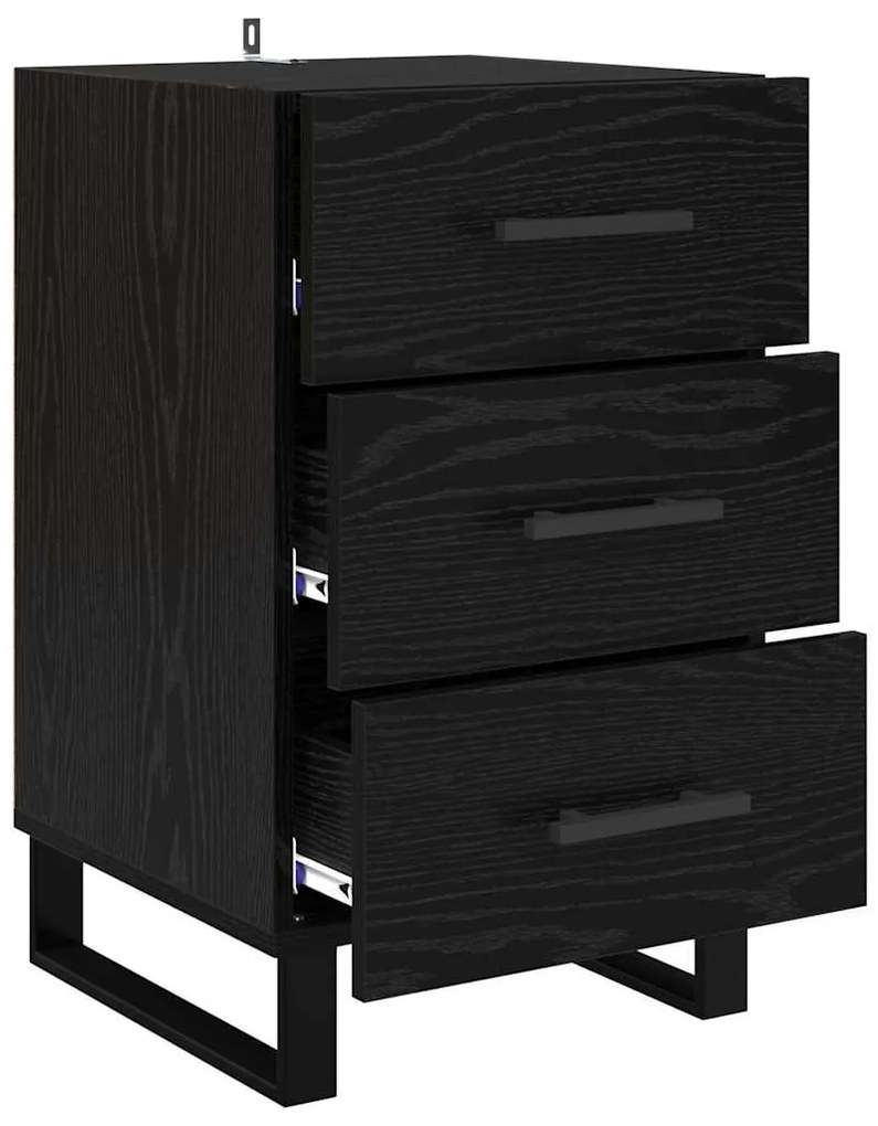vidaXL Κομοδίνο Μαύρη Οξυά 40 x 40 x 66 εκ. Επεξεργασμένο ξύλο