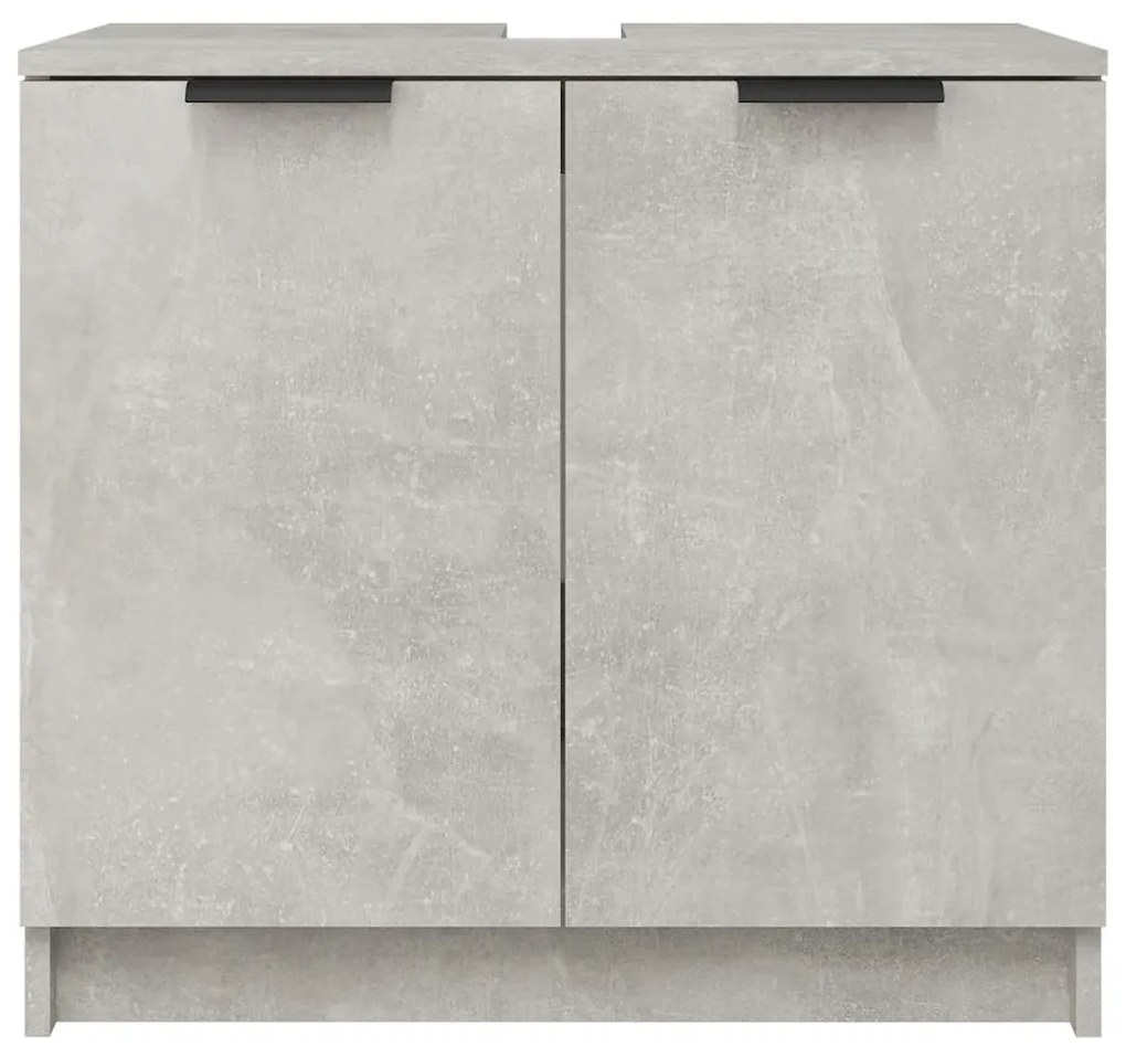 vidaXL Ντουλάπι Μπάνιου Γκρι Σκυροδέματος 64,5x33,5x59 εκ. Επεξ. Ξύλο