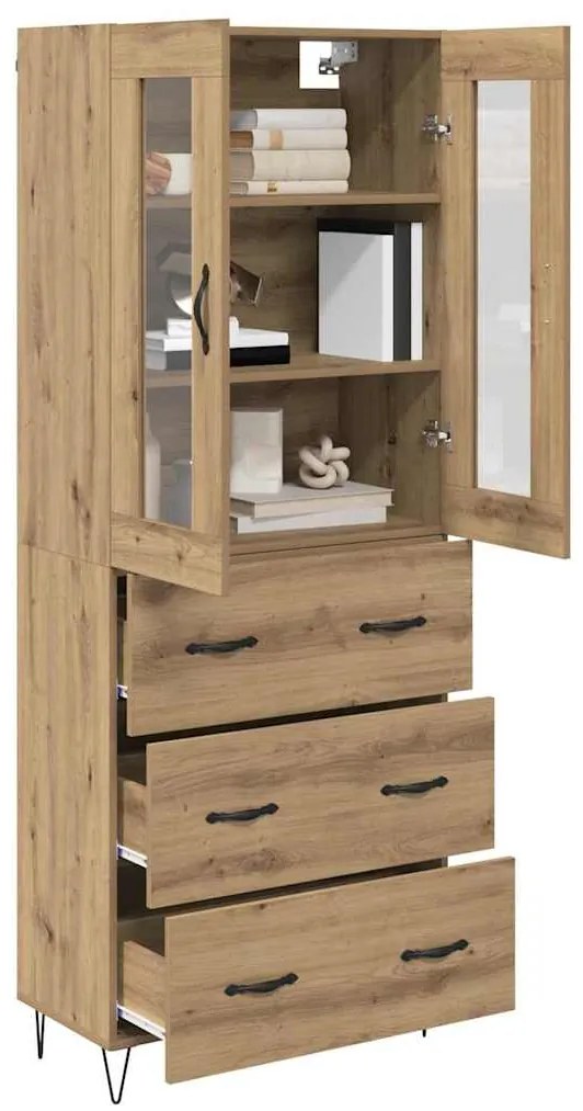 vidaXL Highboard Artisan Oak 69,5 x 34 x 90 εκ. Επεξεργασμένο ξύλο