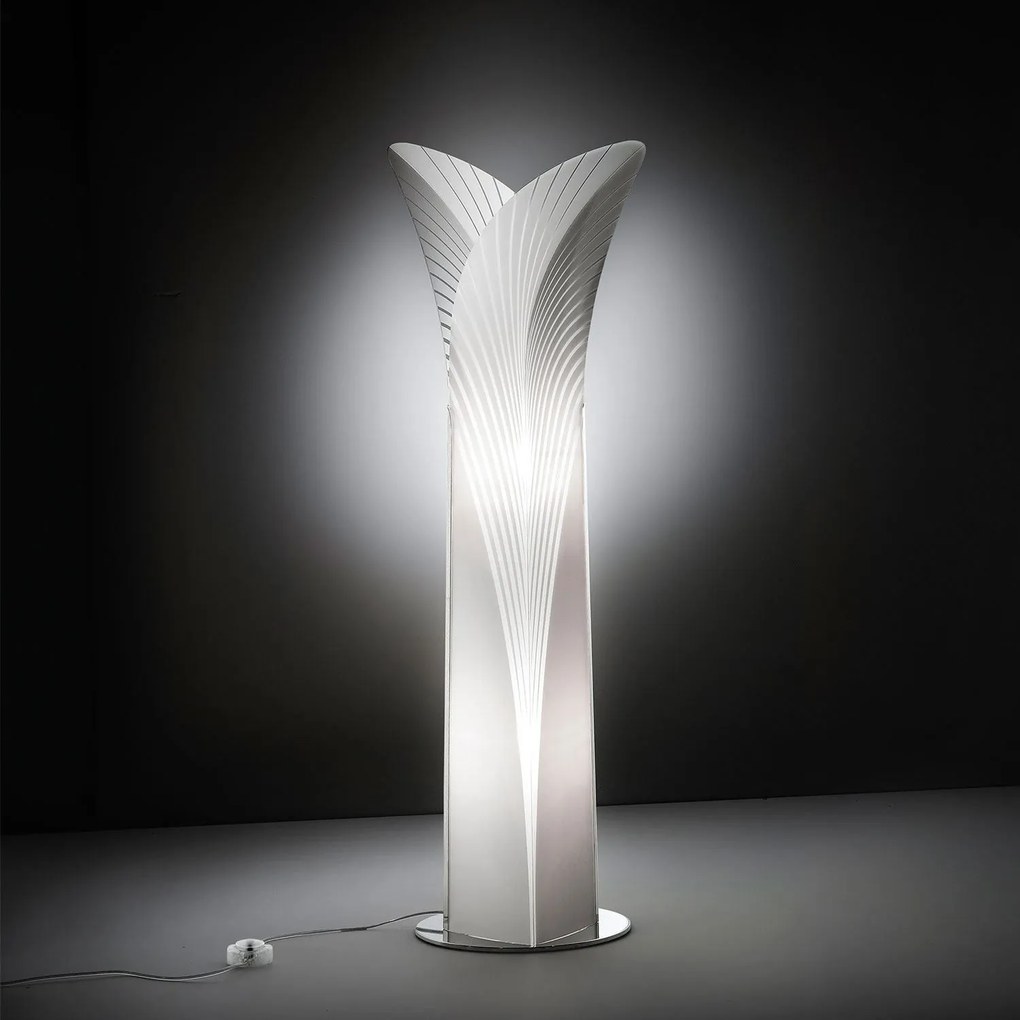 Φωτιστικό Δαπέδου Τρίφωτο Las Palmas White Slamp Aluminium, Polypropylene