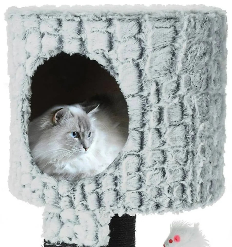 Pets Collection Ονυχοδρόμιο Δέντρο με Βάση 30 x 30 x 40 εκ. με Ποντίκι - Γκρι