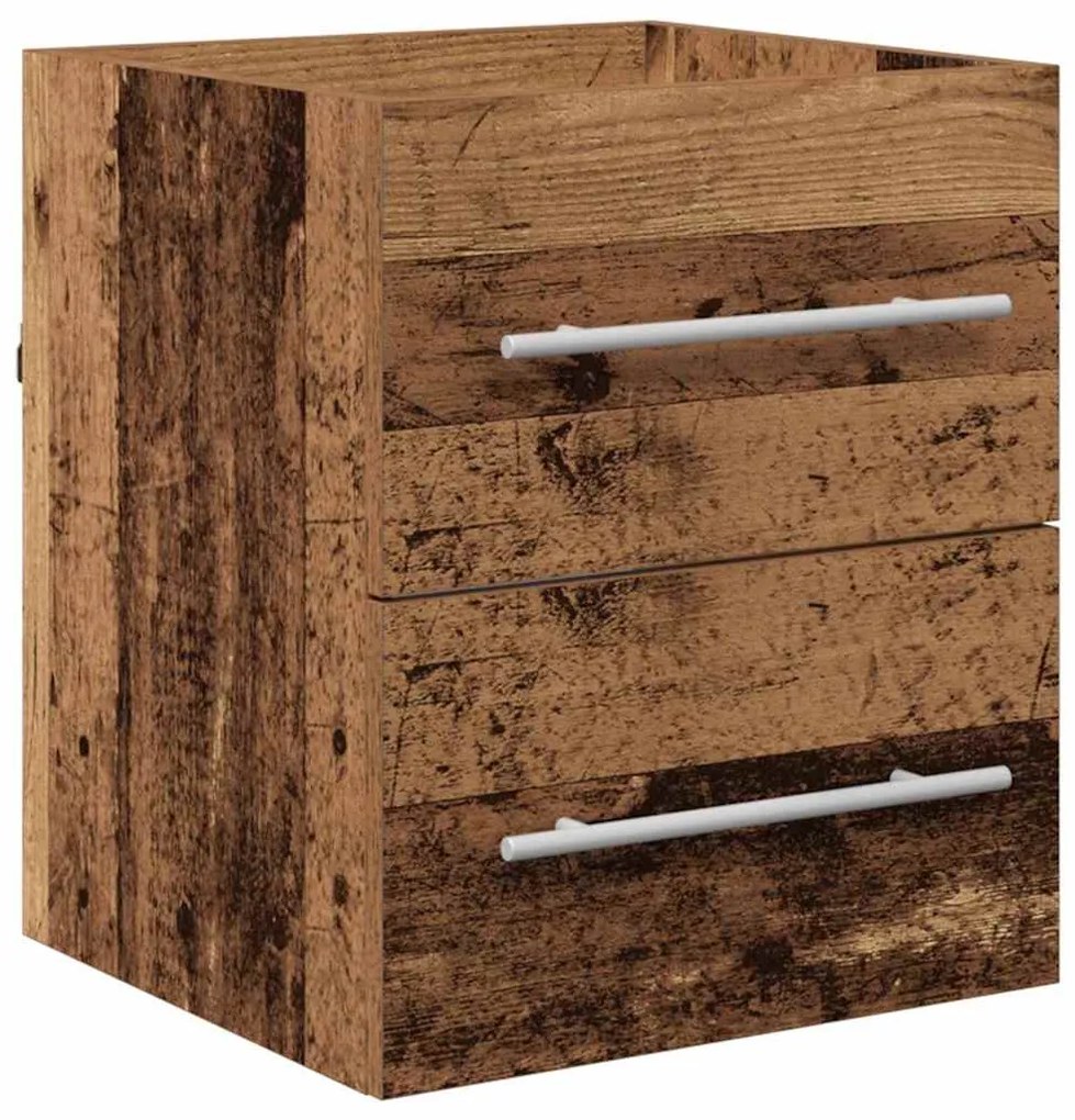 vidaXL Ντουλάπι νιπτήρα με συρτάρι Παλιό Ξύλο 38,5 x 41 x 48 εκ