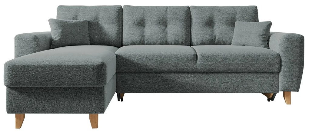 Καναπές Γωνιακός ArteLibre Αναστρέψιμη Γωνία JESSIE 235x160x85cm Ανοιχτό Γκρι