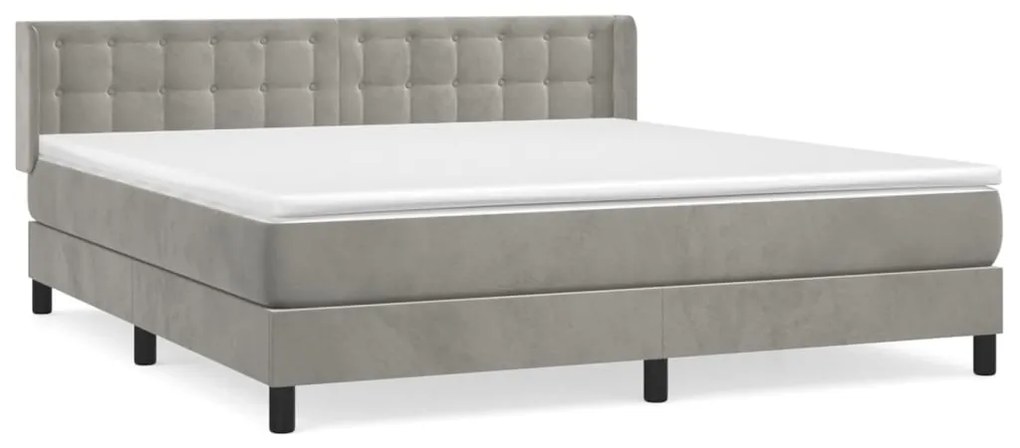 ΚΡΕΒΑΤΙ BOXSPRING ΜΕ ΣΤΡΩΜΑ ΑΝΟΙΧΤΟ ΓΚΡΙ 180X200 ΕΚ. ΒΕΛΟΥΔΙΝΟ 3131213