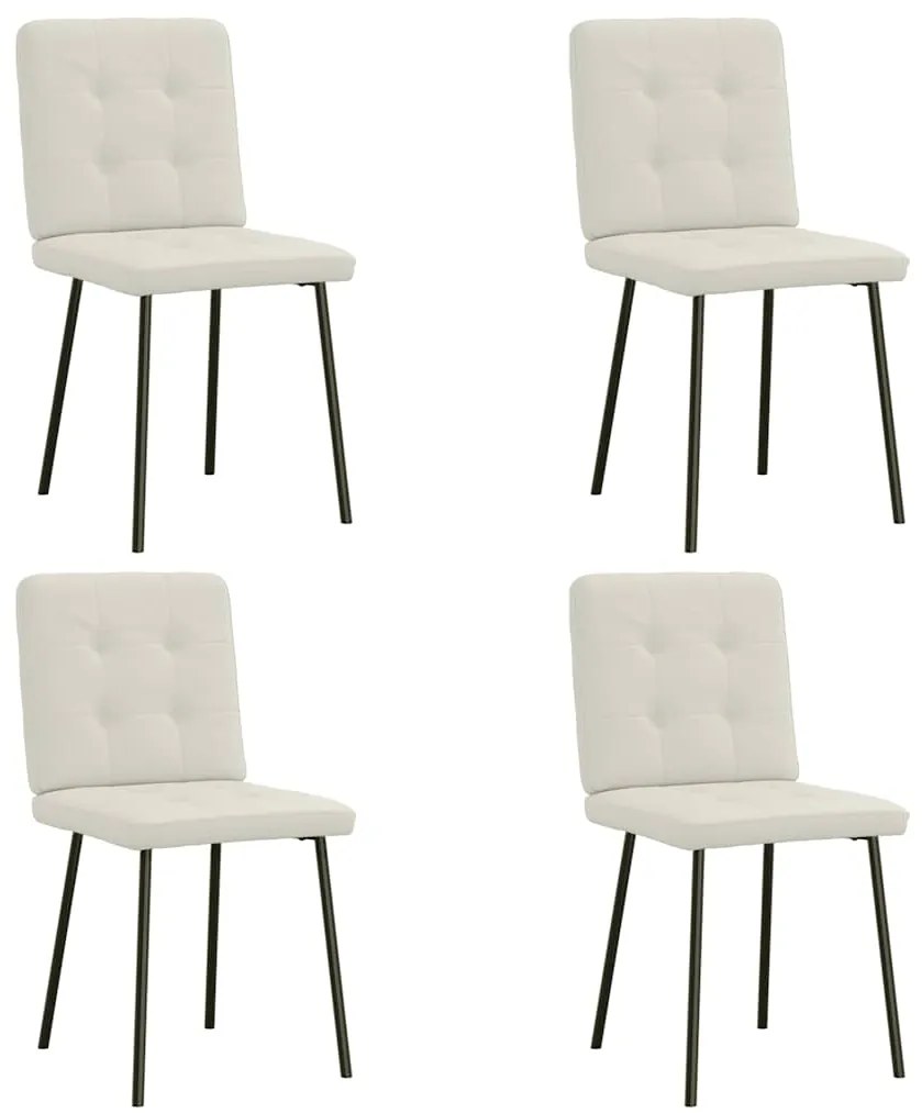 vidaXL Καρέκλες Τραπεζαρίας 4 τεμ. Κρεμ Βελούδινες