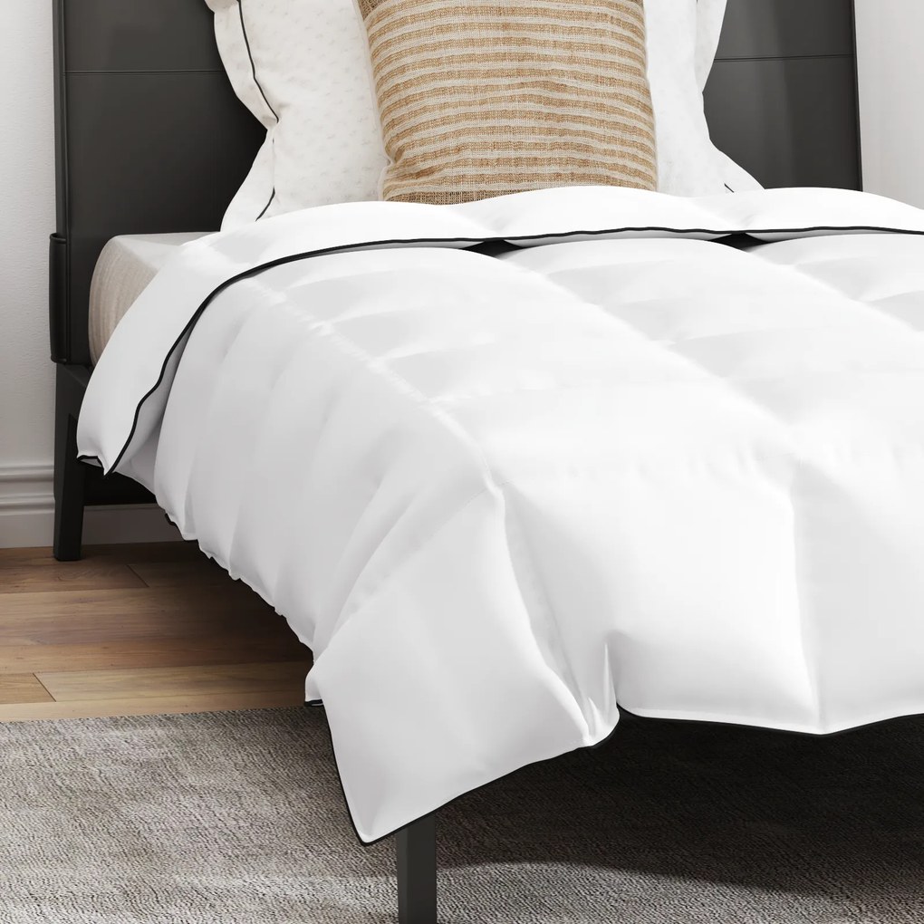 vidaXL Πάπλωμα με μαξιλάρι 2 pcs Λευκό 135 x 200 cm Πούπουλο