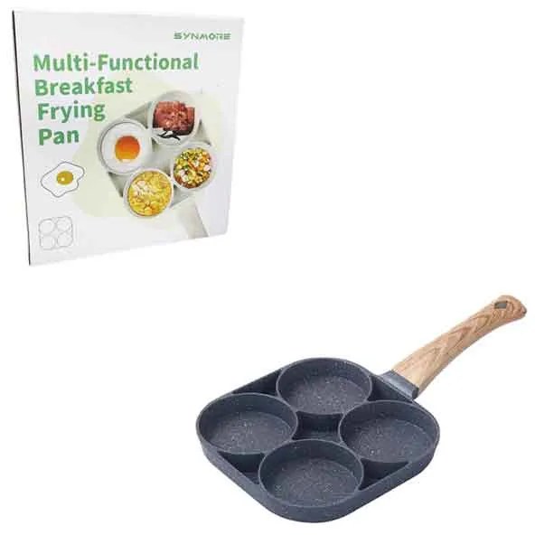 Synamore Τηγάνι Με 4 Θέσεις 17x17cm - Multi-Functional Breakfast Frying Pan