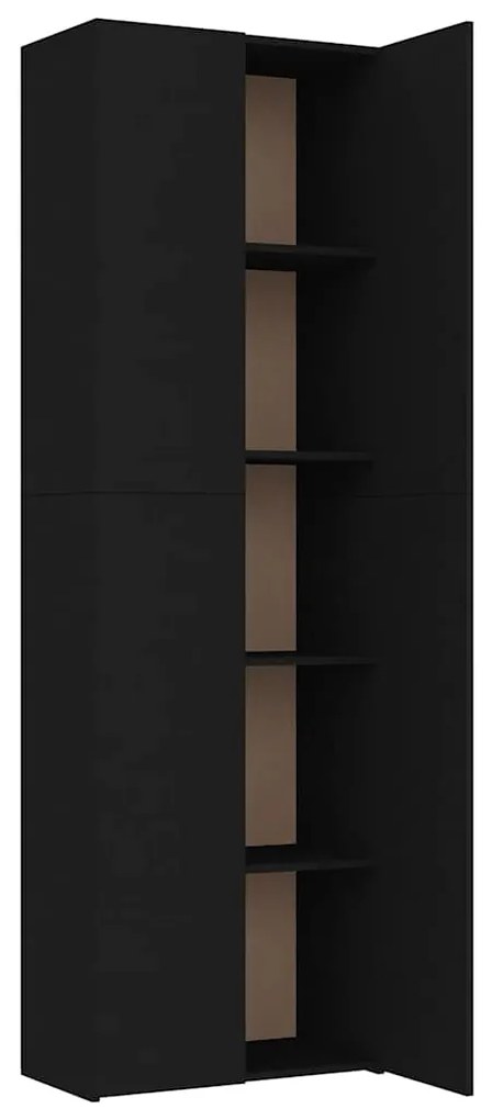vidaXL Ντουλάπα Γραφείου Μαύρη 60 x 32 x 190 εκ. από Επεξ. Ξύλο
