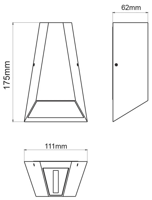 LED COB WALL LUMINAIRE 6W 425LM  30° &amp; 120°  230VAC 3.000K DARK GREY CRI80 IP54 30.000HRS - LG0187G