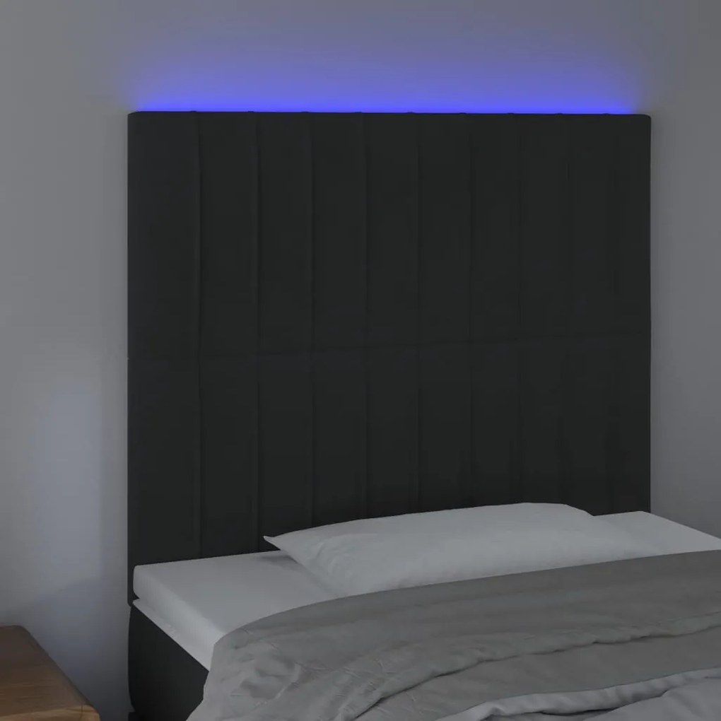 Κεφαλάρι Κρεβατιού LED Μαύρο 100x5x118/128 εκ. Βελούδινο 3122706