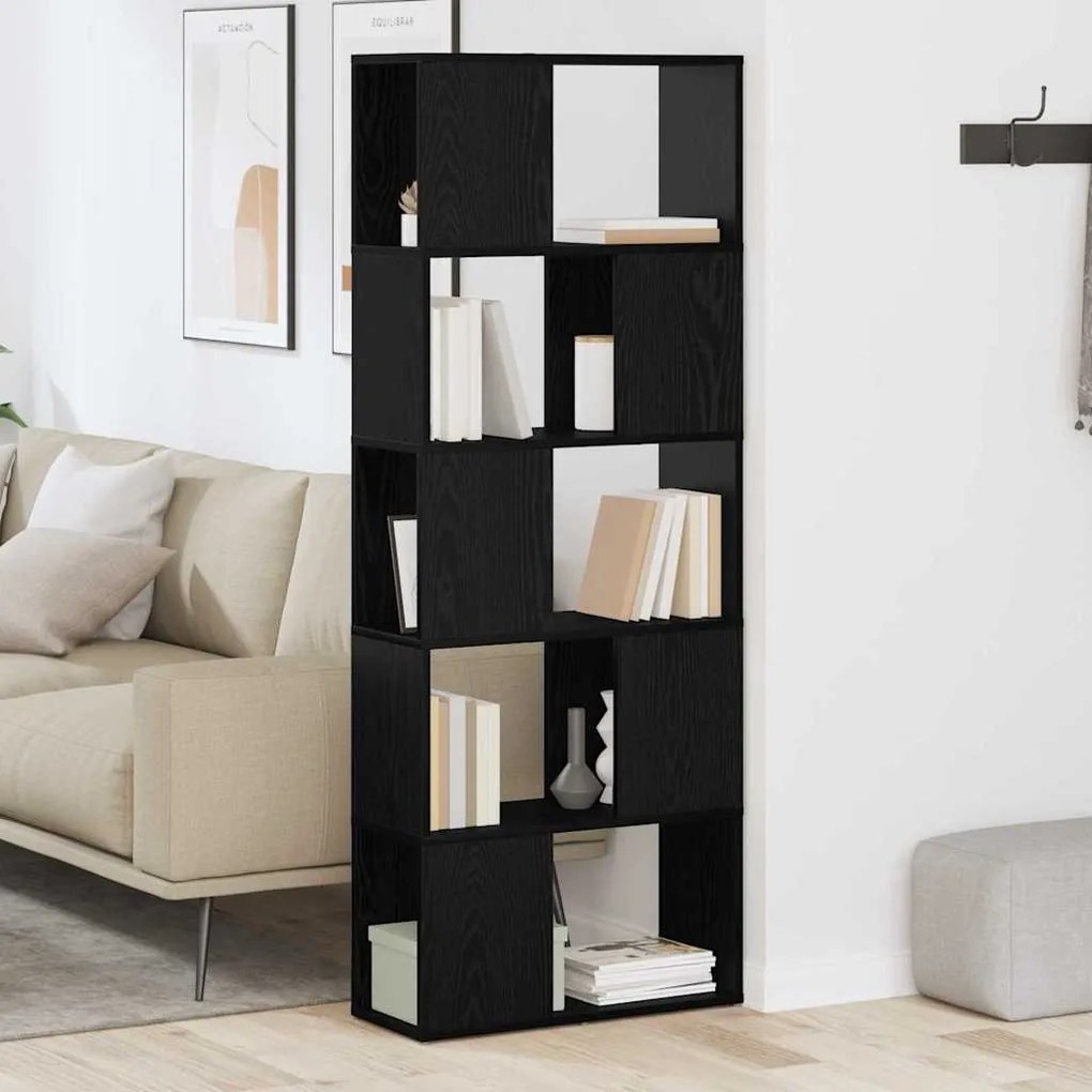vidaXL Κέντρο ψυχαγωγίας Μαύρο 60 x 24 x 155 εκ Επεξεργασμένο ξύλο